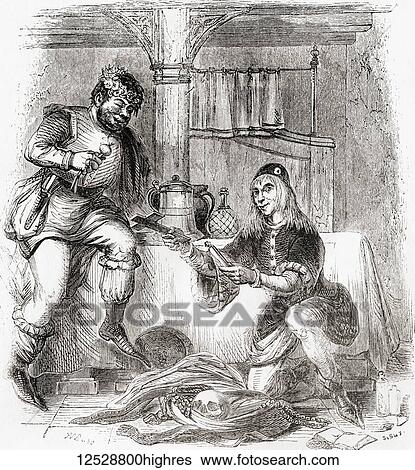 Stock Photograph - Sumpnour and Pardoner. From Old England: A Pictorial Museum, published 1847.. Fotosearch