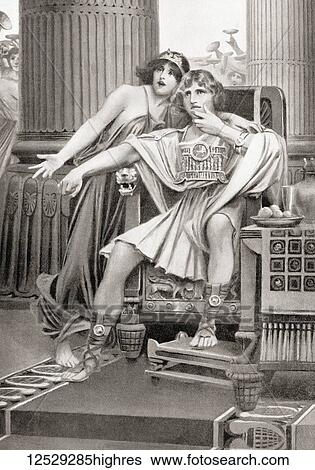 Stock Photograph - Thais persuading Alexander to burn Persepolis, 330 BC. Thas, a famous Greek hetaera or prostitute. Alexander III of Macedon, 356 BC 323 BC, aka Alexander the Great. King of the ancient Greek kingdom of Macedon. From Hutchinson's History of the.... Fotosearch
