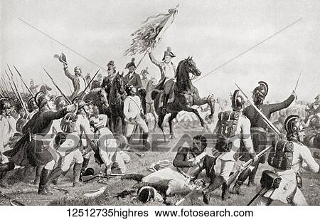 Stock Photograph - The Battle of Aspern-Essling, Lobau, Vienna, 2122 May 1809. From Hutchinson's History of the Nations, published 1915.. Fotosearch