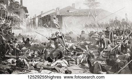 Stock Photograph - The Battle of Magenta, 4 June 1859 during the Second Italian War of Independence. From Hutchinson's History of the Nations, published 1915. Fotosearch