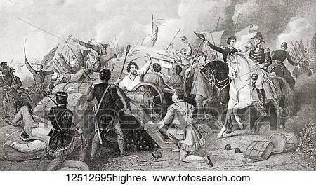 Stock Photograph - The Battle of New Orleans, December 14, 1814 to January 18, 1815, the final major battle of the War of 1812. From Hutchinson's History of the Nations, published 1915.. Fotosearch