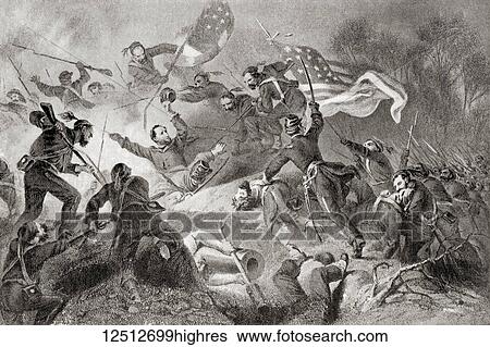 Stock Photograph - The Battle of Roanoke Island, February 78, 1862. An incident in the Union North Carolina Expedition of January to July 1862 during the American Civil War, when Brigadier General Ambrose E. Burnside landed an amphibious force and took Confederate.... Fotosearch