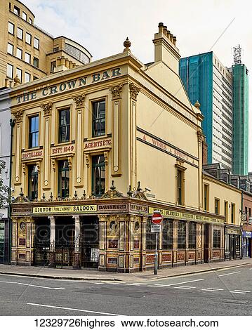 Stock Photograph - The Crown Bar, An Old Saloon; Belfast, Ireland. Fotosearch