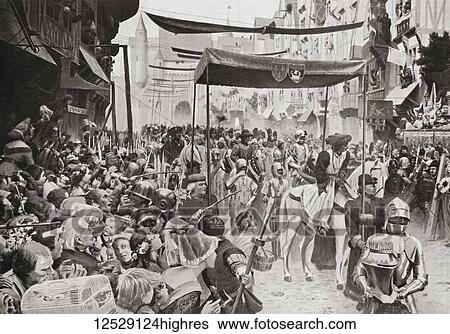 Stock Photograph - The entry of Louis XI into Paris, France, 1461. Louis XI, 1423 1483, aka Louis the Prudent. Monarch of the House of Valois who ruled as King of France from 1461 to 1483. From Hutchinson's History of the Nations, published 1915.. Fotosearch