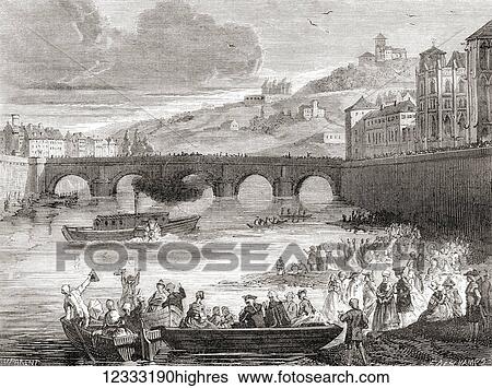 The first demonstration on the river Sane in France of the early experimental steamship Pyroscaphe, built by Marquis de Jouffroy d'Abban, 15 July 1783. Claude-Franois-Dorothe, marquis de Jouffroy d'Abbans, 1751 1832. Naval architect, engineer,... View Large Photo Image Stock Photograph - The first demonstration on the river Sane in France of the early experimental steamship Pyroscaphe, built by Marquis de Jouffroy d'Abban, 15 July 1783. Claude-Franois-Dorothe, marquis de Jouffroy d'Abbans, 1751 1832. Naval architect, engineer,.... Fotosearch