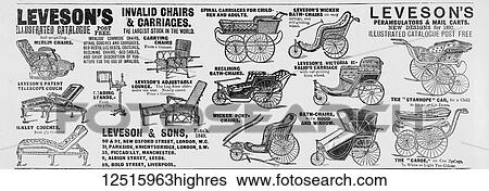 Stock Photograph - The Graphic Newspaper/Magazine June 1st 1897, Queens Victoria's Diamond Jubilee. Advertisement for invalid chairs and carriages.. Fotosearch