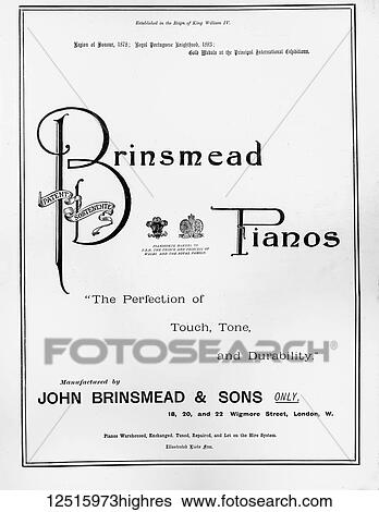 Stock Photograph - The Graphic Newspaper/Magazine June 1st 1897, Queens Victoria's Diamond Jubilee. Advertisement for Brinsmead Pianos. Fotosearch