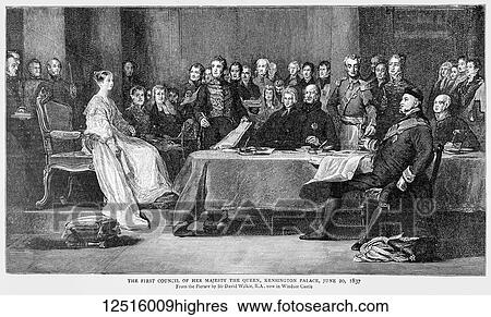 Stock Photograph - The Graphic Newspaper/Magazine June 1st 1897, Queens Victoria's Diamond Jubilee. The first council of Her Majesty Queen Victoria, Kensington Plalace, June 20th 1837. Fotosearch