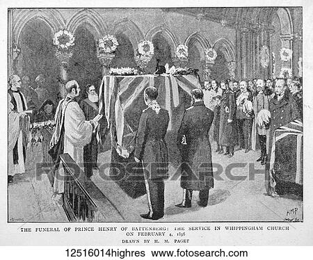 Stock Photograph - The Graphic Newspaper/Magazine June 1st 1897, Queens Victoria's Diamond Jubilee. The funeral of Prince Henry of Battenburg. The service in Whippingham church on February 4 1896. Fotosearch