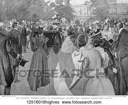 Stock Photograph - The Graphic Newspaper/Magazine June 1st 1897, Queens Victoria's Diamond Jubilee The Queen's Garden party at Buckingham Palace, Her Majesty amongst the guests. Fotosearch