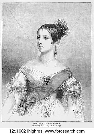 Stock Photograph - The Graphic Newspaper/Magazine June 1st 1897, Queens Victoria's Diamond Jubilee. Her Majestry the queen, drawn by R. J. Lane 1839. Fotosearch