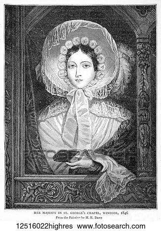 Stock Photograph - The Graphic Newspaper/Magazine June 1st 1897, Queens Victoria's Diamond Jubilee. Her Majesty in St. Georges Chapel, Windsor, 1846 H. E. Dawe. Fotosearch