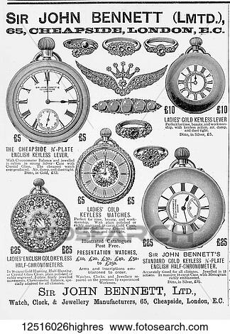 Stock Photograph - The Graphic Newspaper/Magazine June 1st 1897, Queens Victoria's Diamond Jubilee Advertisment for Sir John Bennett watchmaker and jewler. Sir John Bennett FRAS (15 October 1814 3 July 1897) was a watchmaker and local politician. He was described by one.... Fotosearch