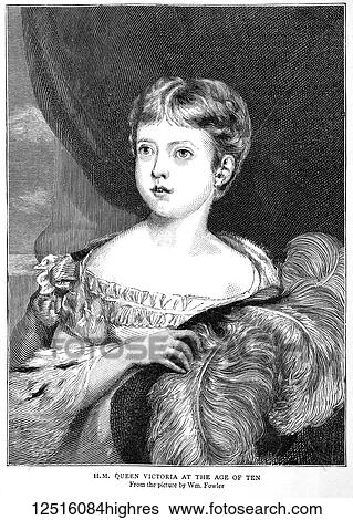 Stock Photograph - The Graphic Newspaper/Magazine June 1st 1897, Queens Victoria's Diamond Jubilee. H. M. Queen Victoria at the age of ten.. Fotosearch