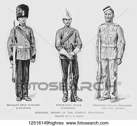 The Graphic Newspaper/Naval review 1897, Colonial troops in the jubilee procession drawn by S. T. David View Large Photo Image Stock Photograph - The Graphic Newspaper/Naval review 1897, Colonial troops in the jubilee procession drawn by S. T. David. Fotosearch