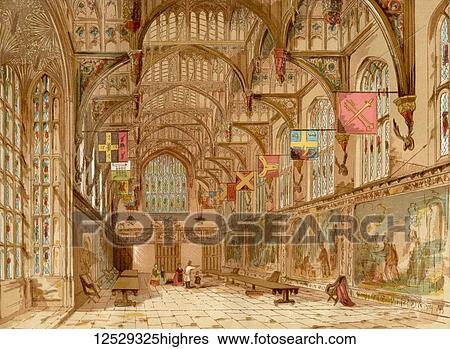 The Great Hall, Hampton Court Palace, London, England. From Old England: A Pictorial Museum, published 1847. View Large Photo Image Stock Photograph - The Great Hall, Hampton Court Palace, London, England. From Old England: A Pictorial Museum, published 1847.. Fotosearch