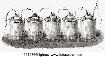 The Grove cell, an early electric primary cell named after its inventor, Welsh physical scientist William Robert Grove. It consisted of a zinc anode in dilute sulfuric acid and a platinum cathode in concentrated nitric acid, the two separated by a... View Large Photo Image Stock Photograph - The Grove cell, an early electric primary cell named after its inventor, Welsh physical scientist William Robert Grove. It consisted of a zinc anode in dilute sulfuric acid and a platinum cathode in concentrated nitric acid, the two separated by a.... Fotosearch