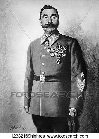 Stock Photograph - The Illustrated London News 1941. World war II. Portrait, portrait, Marshal, Budenny, commander, red, army, russia, russianCommander in Chief of the red armies in the Ukraine, Marshal Budenny. Holding the left wing and described as the most brilliant soldier.... Fotosearch