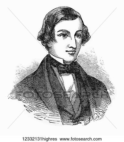 Stock Photograph - The Illustrated London News etching from 1854. Portrait of The Hon. Rowland Clegg Hill. Fotosearch