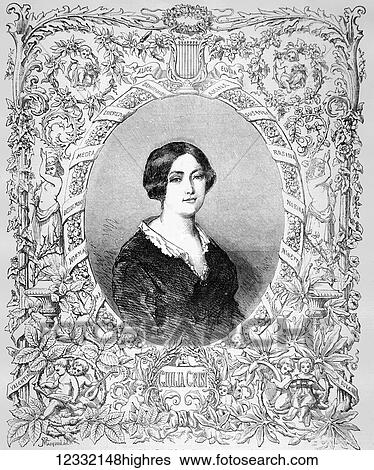 Stock Photograph - The Illustrated London News etching from 1854. Portrait Madame Giulia Grisi. Fotosearch