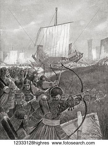 Stock Photograph - The Japanese Second invasion of Korea in 1597. From Hutchinson's History of the Nations, published 1915.. Fotosearch