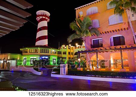 Stock Photograph - The lighthouse resturaunt in downtown Cabo; Cabo San Lucas, Baja California, Sur, Mexico. Fotosearch