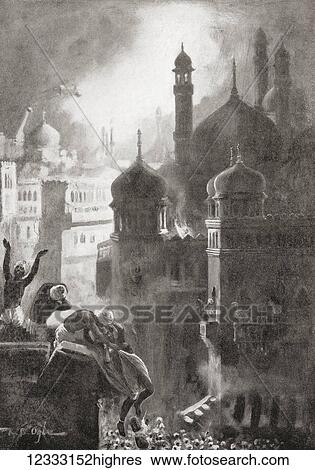 Stock Photograph - The Lo Mustang earthquake, Nepal, India, 1505. From Hutchinson's History of the Nations, published 1915.. Fotosearch