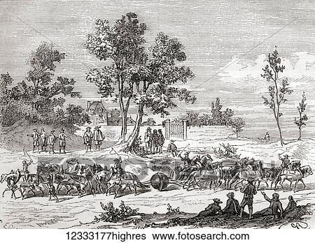 Stock Photograph - The Magdeburg hemispheres, a pair of large copper hemispheres, with mating rims which were sealed with grease and the air was pumped out, the spheres contained a vacuum and could not be pulled apart by teams of horses. Designed by German scientist and.... Fotosearch