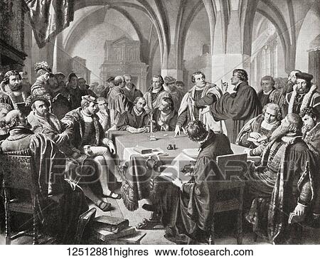 The Marburg Colloquy, Marburg Castle, Marburg, Hesse, Germany 1529. A meeting which attempted to solve a disputation between Martin Luther and Ulrich Zwingli over the Real Presence of Christ in the Lord's Supper. Martin Luther, 1483 1546. German... View Large Photo Image Stock Photograph - The Marburg Colloquy, Marburg Castle, Marburg, Hesse, Germany 1529. A meeting which attempted to solve a disputation between Martin Luther and Ulrich Zwingli over the Real Presence of Christ in the Lord's Supper. Martin Luther, 1483 1546. German.... Fotosearch