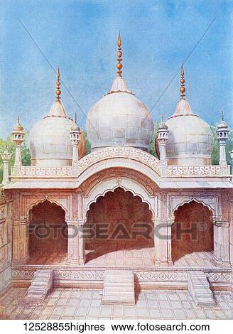 The Moti Masjid aka Pearl Mosque, a white marble mosque inside the Red Fort complex in Delhi, India, it was built by the Mughal emperor Aurangzeb from 1659-1660. From The Wonders of the World, published c. 1920. View Large Photo Image Stock Photograph - The Moti Masjid aka Pearl Mosque, a white marble mosque inside the Red Fort complex in Delhi, India, it was built by the Mughal emperor Aurangzeb from 1659-1660. From The Wonders of the World, published c. 1920.. Fotosearch