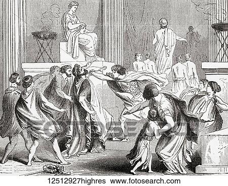 The murder of King Philip in 336 BC at Aegae, Greece by Pausanias of Orestis, one of his seven bodyguards. Philip II of Macedon. King of the Ancient Greek kingdom of Macedon. From Ward and Lock's Illustrated History of the World, published c. 1882. View Large Photo Image Stock Photograph - The murder of King Philip in 336 BC at Aegae, Greece by Pausanias of Orestis, one of his seven bodyguards. Philip II of Macedon. King of the Ancient Greek kingdom of Macedon. From Ward and Lock's Illustrated History of the World, published c. 1882.. Fotosearch