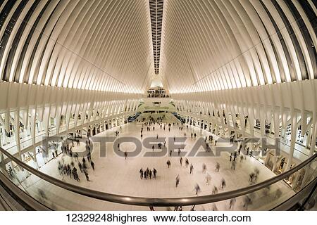 Stock Photograph - The Oculus Transit Hub; New York City, New York, United States Of America. Fotosearch
