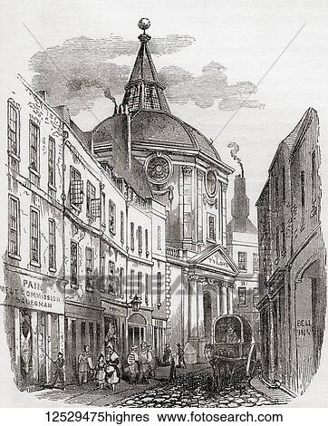 Stock Photograph - The Old College of Physicians, Warwick Lane, London, England. From Old England: A Pictorial Museum, published 1847.. Fotosearch