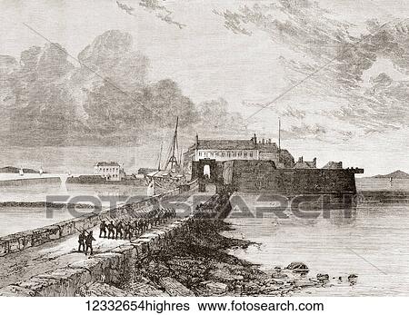 The Pigeon House Fort, Dublin Bay, Dublin, Ireland in the 19th century. From L'Univers Illustre published 1867. View Large Photo Image Stock Photograph - The Pigeon House Fort, Dublin Bay, Dublin, Ireland in the 19th century. From L'Univers Illustre published 1867.. Fotosearch