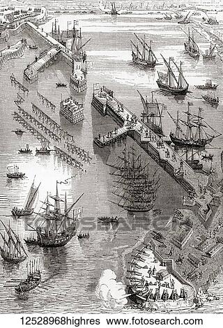 The Siege of La Rochelle, a result of a war between the French royal forces of Louis XIII of France and the Huguenots of La Rochelle in 162728. From Ward and Lock's Illustrated History of the World, published c. 1882. View Large Photo Image Stock Photograph - The Siege of La Rochelle, a result of a war between the French royal forces of Louis XIII of France and the Huguenots of La Rochelle in 162728. From Ward and Lock's Illustrated History of the World, published c. 1882.. Fotosearch