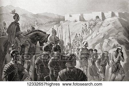 Stock Photograph - The subjugation of Numantia in 133 BC, by the Roman general Scipio Aemilianus Africanus. From Hutchinson's History of the Nations, published 1915.. Fotosearch