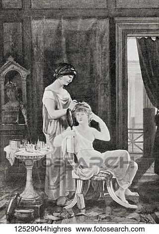 The toilet of a royal lady in ancient Rome. From Hutchinson's History of the Nations, published 1915. View Large Photo Image Stock Photograph - The toilet of a royal lady in ancient Rome. From Hutchinson's History of the Nations, published 1915.. Fotosearch