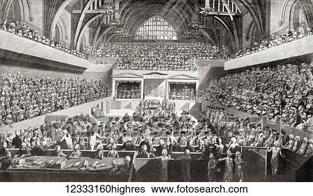 Stock Photograph - The trial of Warren Hastings, 1788, accused of corruption and impeached in 1787, but after a long trial acquitted in 1795. Warren Hastings, 1732 1818. English statesman, first Governor of the Presidency of Fort William (Bengal), the head of the.... Fotosearch