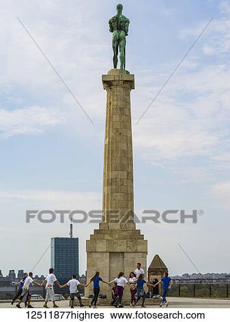 The Victor is a monument in the Upper Town of the Belgrade Fortress; Belgrade, Serbia View Large Photo Image Stock Photograph - The Victor is a monument in the Upper Town of the Belgrade Fortress; Belgrade, Serbia. Fotosearch