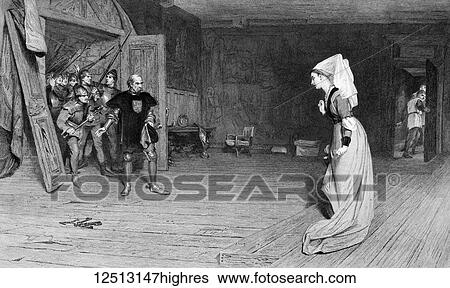 Stock Photograph - The Works of Shakspere (Imperial Edition) edited by Charles Knight. Published by Virtue & Co Ltd 1870. William Shakespeare. Fine art print. Talbot and the COuntess of Auvergne, King Henry VI first part. Artist C. W. Sharpe. Fotosearch