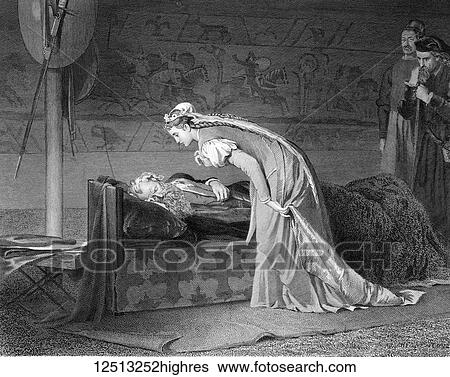 Stock Photograph - The Works of Shakspere (Imperial Edition) edited by Charles Knight. Published by Virtue & Co Ltd 1870. William Shakespeare. Fine art print. Lear and Cordelia, King Lear. Artist W. Ridgway. Fotosearch