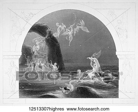 Stock Photograph - The Works of Shakspere (Imperial Edition) edited by Charles Knight. Published by Virtue & Co Ltd 1870. William Shakespeare. Fine art print. Come into the Yellow Seas. Fotosearch