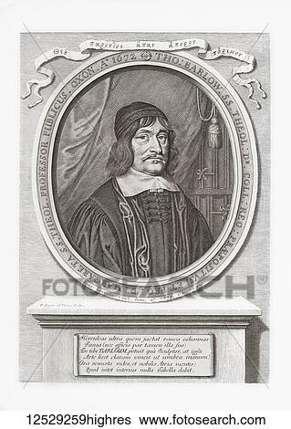 Stock Photograph - Thomas Barlow, 1608/9-1691. English academic and clergyman, Provost of The Queen's College, Oxford, Bishop of Lincoln. From Woodburn's Gallery of Rare Portraits, published 1816.. Fotosearch