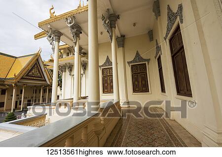 Throne hall inside the Royal Palace complex; Phnom Penh, Cambodia View Large Photo Image Stock Photograph - Throne hall inside the Royal Palace complex; Phnom Penh, Cambodia. Fotosearch