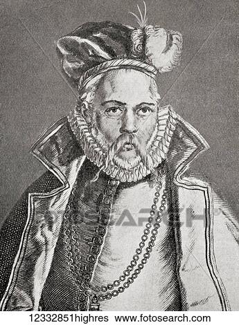 Stock Photograph - Tycho Brahe, born Tyge Ottesen Brahe, 1546 1601. Danish nobleman and astronomer. From Hutchinson's History of the Nations, published 1915.. Fotosearch