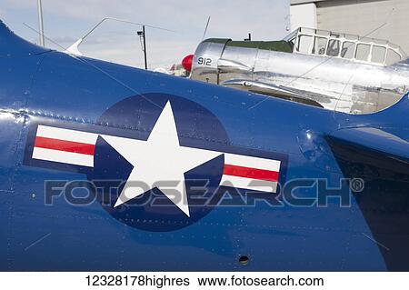 Stock Photograph - Vintage Wwii Aircraft At The Alaska Airmen's Air Show, Alaska, USA. Fotosearch