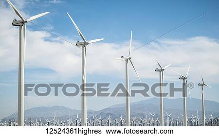 Wind farm just outside of Palm Springs; California, United States of America View Large Photo Image Stock Photograph - Wind farm just outside of Palm Springs; California, United States of America. Fotosearch