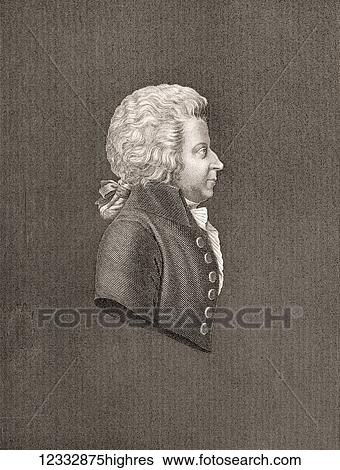 Stock Photograph - Wolfgang Amadeus Mozart, 1756 - 1791. Austrian composer and musician.. Fotosearch