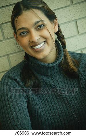 Stock Photograph - Woman smiles. Fotosearch