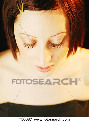 Stock Photo - Woman with long eyelashes. Fotosearch